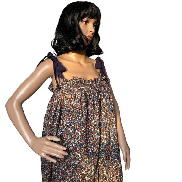 Sugar Lips Women's Brandi Floral Shoulder Strap Dress navy size Large - Picture 8 of 12